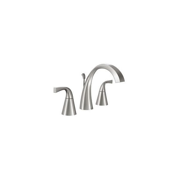 Spot Resist Brushed Nickel Two-Handle High Arc Bathroom Faucet